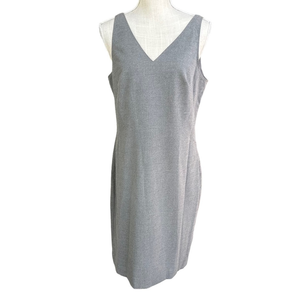 Banana Republic Womens Grey Sheath V-Neck Midi Dress Size‎ 10P